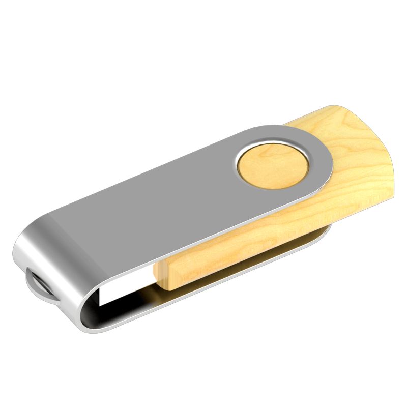 Wood and metal USB key Twist Wood