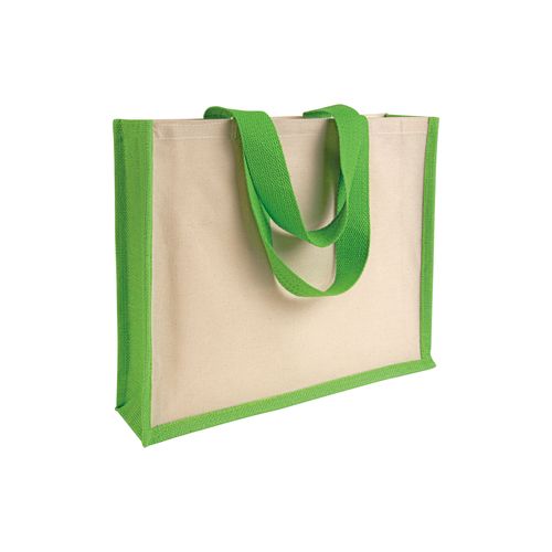 Bolsa con fuelle de yute y lona