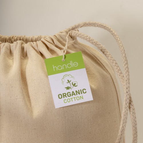 220 g/m2 Organic cotton backpack, with drawstring closure