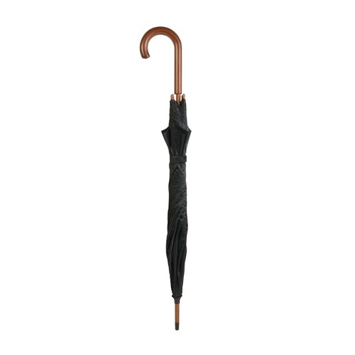 Automatic umbrella with wood shaft, ferrule and handle Automatic umbrella with wood shaft, ferrule and handle