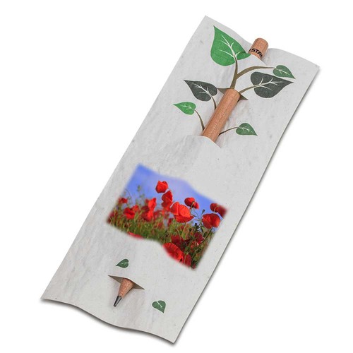 Crayon dans une carte en papier de semence - Coquelicot 4/0-c Crayon dans une carte en papier de semence - Coquelicot 4/0-c