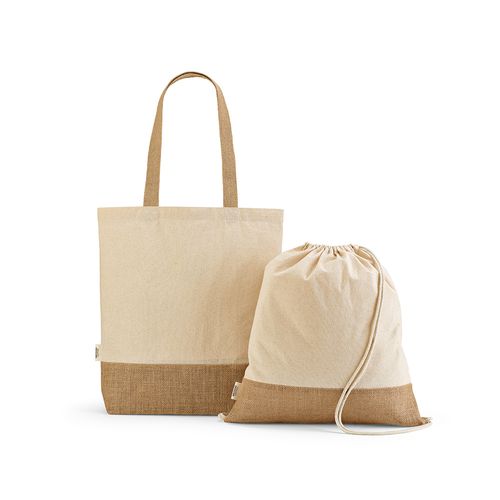 Shopper Puncak in cotone riciclato 180 gsm e juta 275 gsm Shopper Puncak in cotone riciclato 180 gsm e juta 275 gsm