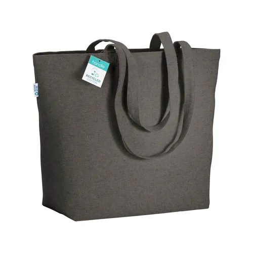 Tote-bag avec soufflet à la base en coton recyclé 280 g/m2, anses longues Tote-bag avec soufflet à la base en coton recyclé 280 g/m2, anses longues