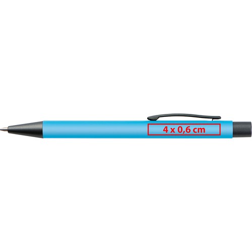 Plastic ballpoint pen with metal clip