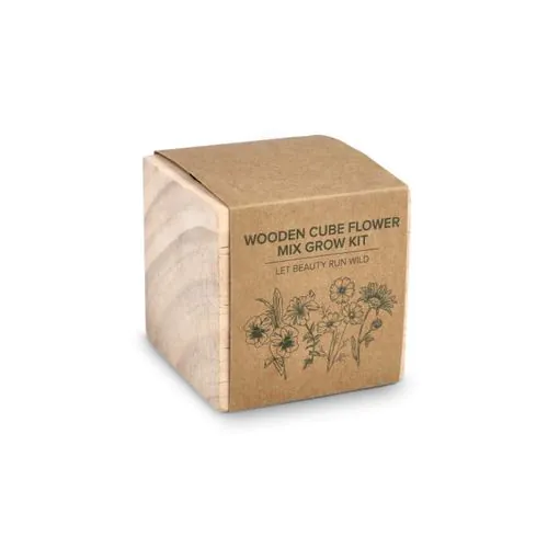 Ensemble de jardinières en bois FSC - Mélange de fleurs Ensemble de jardinières en bois FSC - Mélange de fleurs