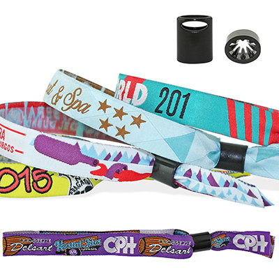 Braccialetti in tessuto Effetto Raso personalizzabili, chiusura a cilindro scorrevole in plastica Sydney Braccialetti in tessuto Effetto Raso personalizzabili, chiusura a cilindro scorrevole in plastica Sydney