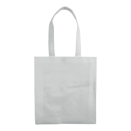 Bolsa de tejido sin tejer termosoldado, asas largas y fuelle Bolsa de tejido sin tejer termosoldado, asas largas y fuelle