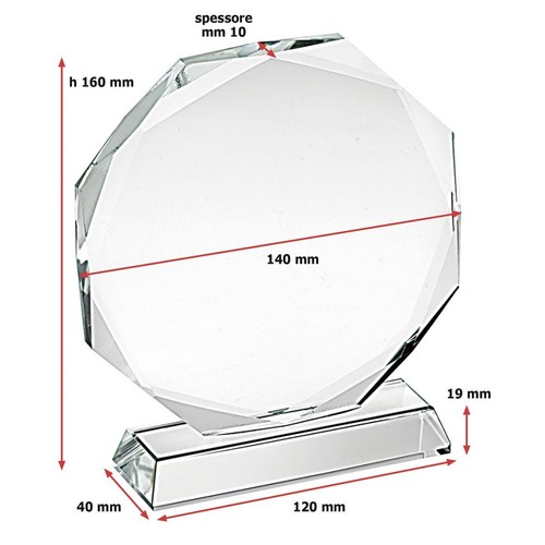 Achteckige Trophäe mit freistehendem Soc