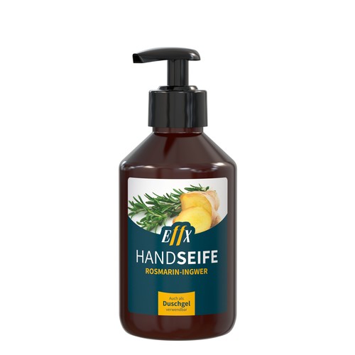 Liquid Soap Rosemary-Ginger, 250 ml, Body Label (R-PET)