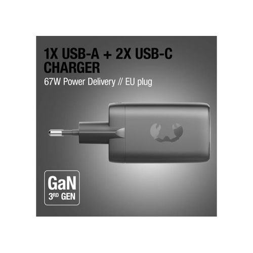 Fresh 'n Rebel 67W Laptop Fast Charger GaN USB-C & USB-A