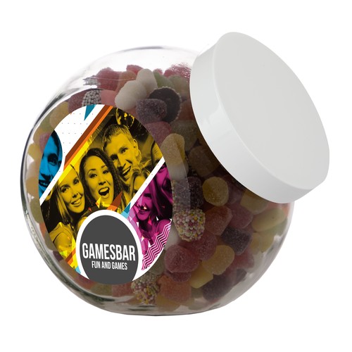 Bocal en verre de 2 litres, rempli de bonbons Bocal en verre de 2 litres, rempli de bonbons