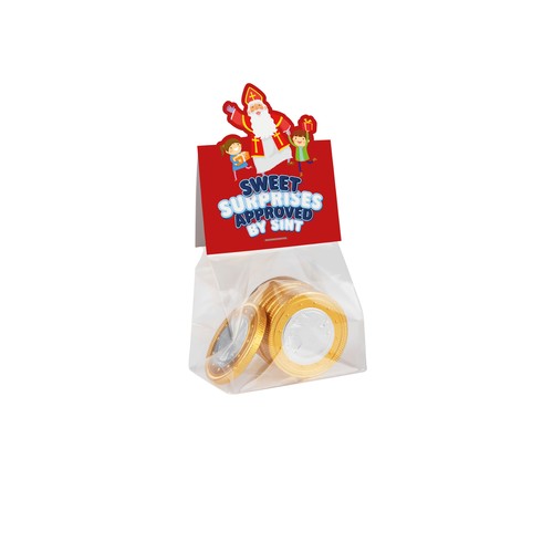 Block bag with header card in your own shape and 50 grams of candy Block bag with header card in your own shape and 50 grams of candy