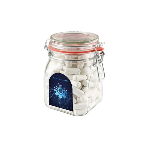 Weck jar 0,9 liters, filled with candy