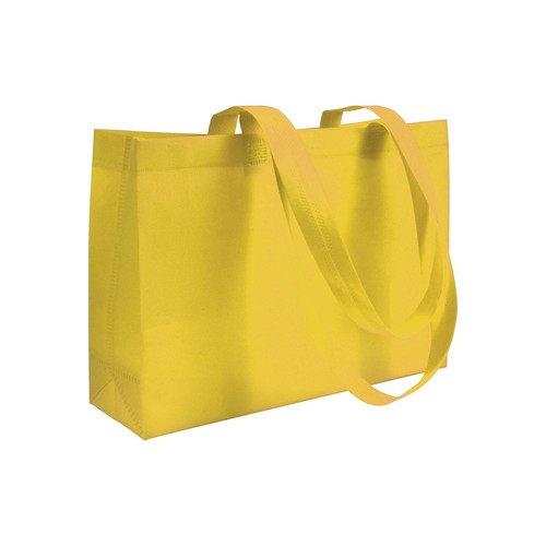 Shopper avec soufflet à la base en TNT 70gm2 thermosoudé, anses longues Shopper avec soufflet à la base en TNT 70gm2 thermosoudé, anses longues