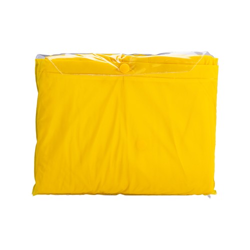 Embossed PVC (200 g) raincoat, supplied in a pocket-sized bag. One size