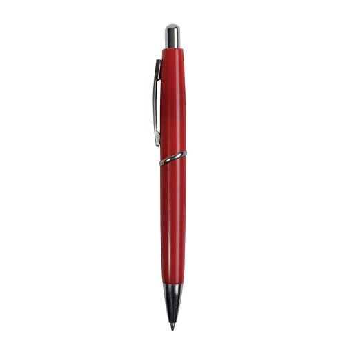 ABS plastic snap pen with coloured barrel and metal clip, jumbo refill