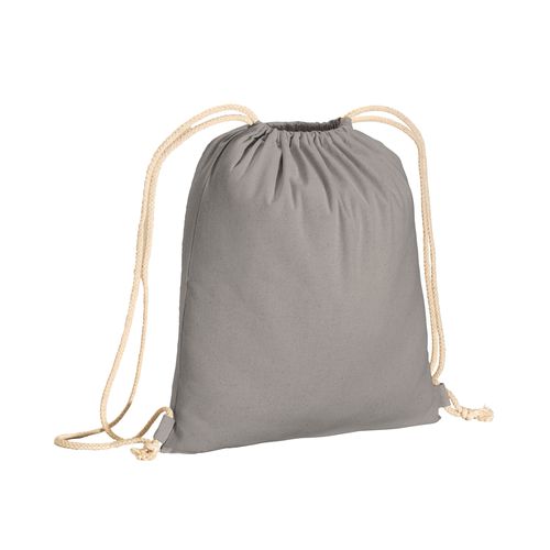 Mochila de color liso de algodón reciclado (140 g/m2). Cierre con doble cordón Mochila de color liso de algodón reciclado (140 g/m2). Cierre con doble cordón