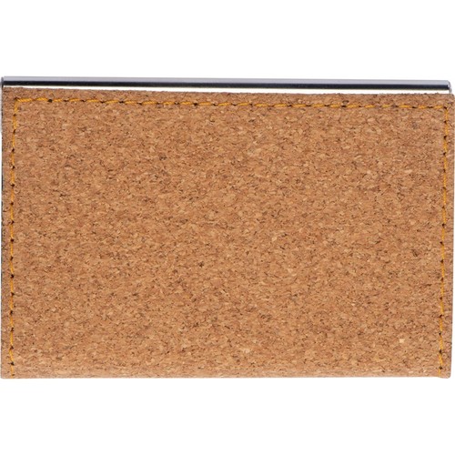 Metal Business Card Holder with cork Surface Metal Business Card Holder with cork Surface