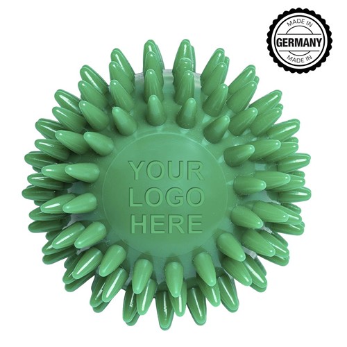 Balle de massage hérisson avec gaufrage rond (78 mm, couleur personnalisée), "Made in Germany" Balle de massage hérisson avec gaufrage rond (78 mm, couleur personnalisée), "Made in Germany"