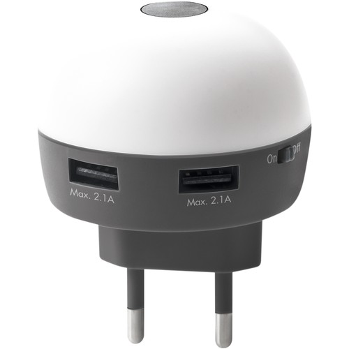 Chargeur avec lumière murale LED intégrée et deux ports USB