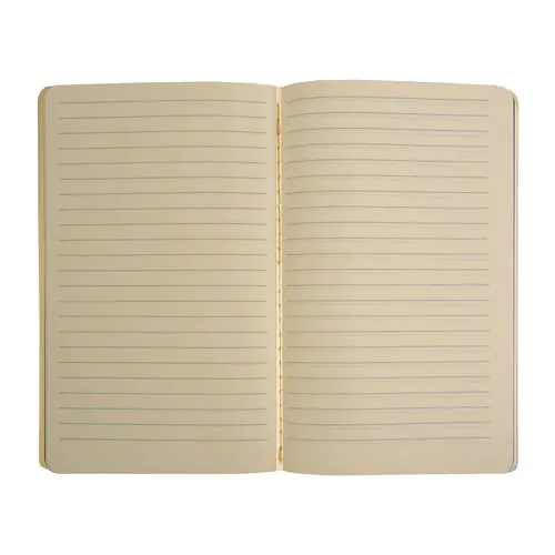 Notizbuch mit Einband aus Recyclingpapier, elfenbeinfarbene linierte Blätter Notizbuch mit Einband aus Recyclingpapier, elfenbeinfarbene linierte Blätter