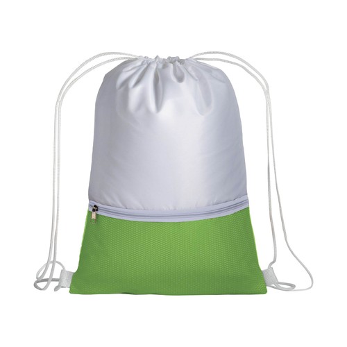 Sac à dos en polyester 210T avec poche zip et fermeture réglable à cordon Sac à dos en polyester 210T avec poche zip et fermeture réglable à cordon