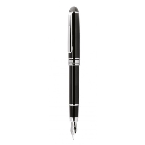 BLACK FOUNTAIN PEN - CHROMED d=13,5 mm