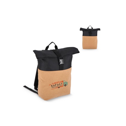 Zaino rolltop in sughero e R-PET 18L Zaino rolltop in sughero e R-PET 18L
