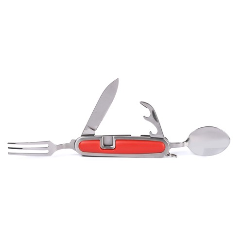 4 IN 1 FOLDING CAMPING CUTLERY IN STEEL