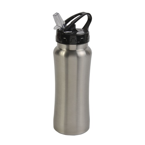 Bouteille en métal avec paille rectractable 600 ml