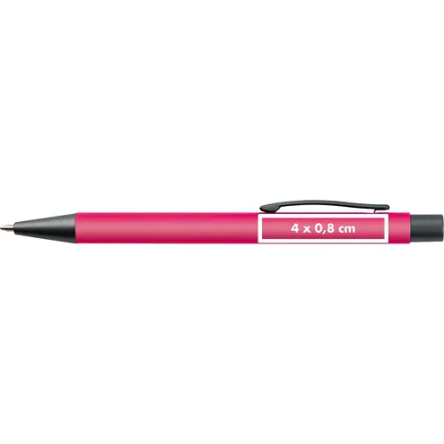 Plastic ballpoint pen with metal clip