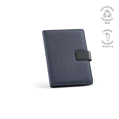 Cartella A5 Tolstoy in rPET. 64 fogli FSC e chiusura in rPU