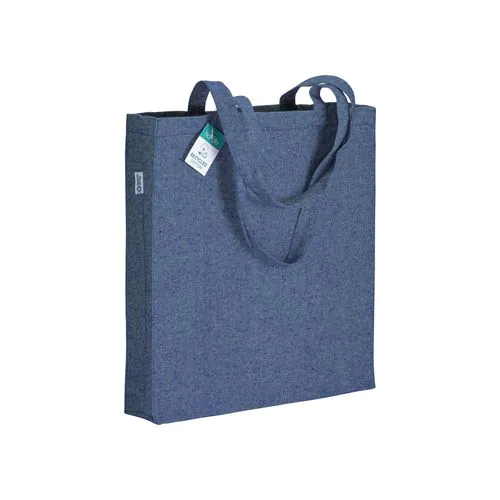 280g/m2 recycled cotton shopping bag, long handles and gussets 280g/m2 recycled cotton shopping bag, long handles and gussets