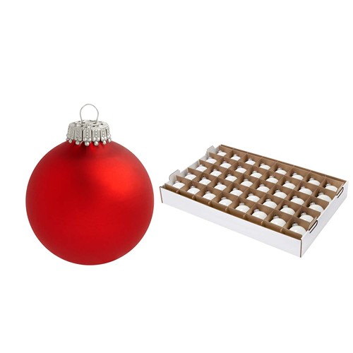 Boule de Noël 8 cm avec tampographie 4-5 couleurs (recto) - sur plateau - couronne argentée - MADE IN GERMANY