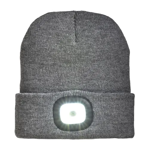 Bonnet en maille 100 % acrylique lourd avec lumière LED détachable et rechargeable via USB Bonnet en maille 100 % acrylique lourd avec lumière LED détachable et rechargeable via USB