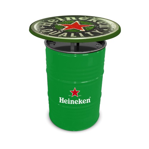 Barrel Table RAL Colour with Full Colour Table Top