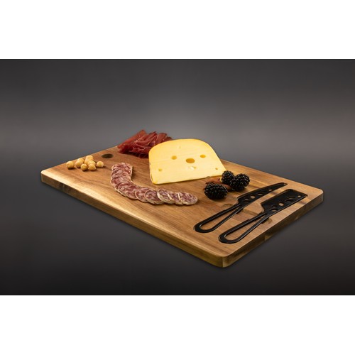 Cheese board and knives set FSC® 100% acacia