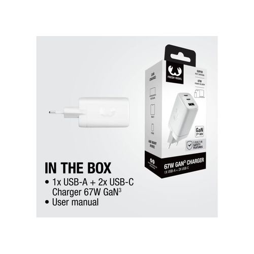 Fresh 'n Rebel 67W Laptop Fast Charger GaN USB-C & USB-A