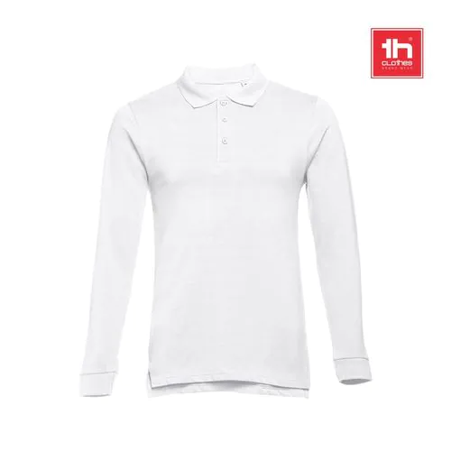 THC BERN WH. Polo da uomo in cotone a maniche lunghe THC BERN WH. Polo da uomo in cotone a maniche lunghe