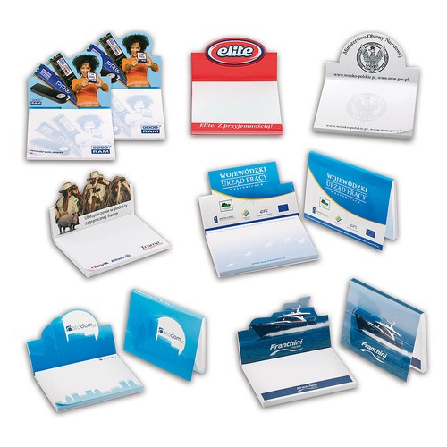 Bloc adhésif présentoir avec couverture en carton découpée sur mesure