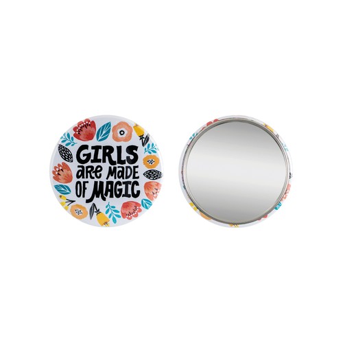 Bouton en métal 56mm avec miroir Bouton en métal 56mm avec miroir