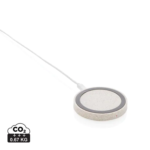 Chargeur sans fil rond en fibre de paille de 5W Chargeur sans fil rond en fibre de paille de 5W