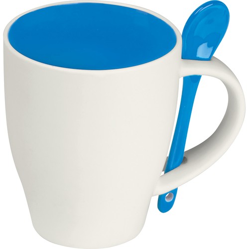 Porseleinen mok met lepel