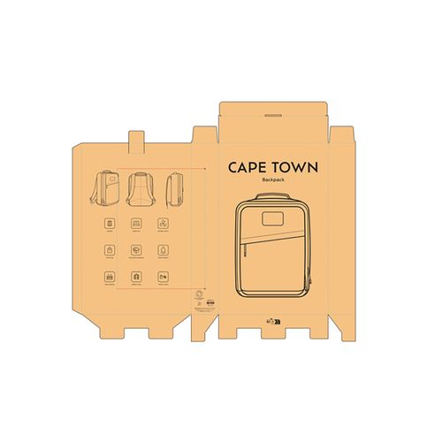 Zaino Cape Town 27L, cotone riciclato 230gsm, per laptop 17"