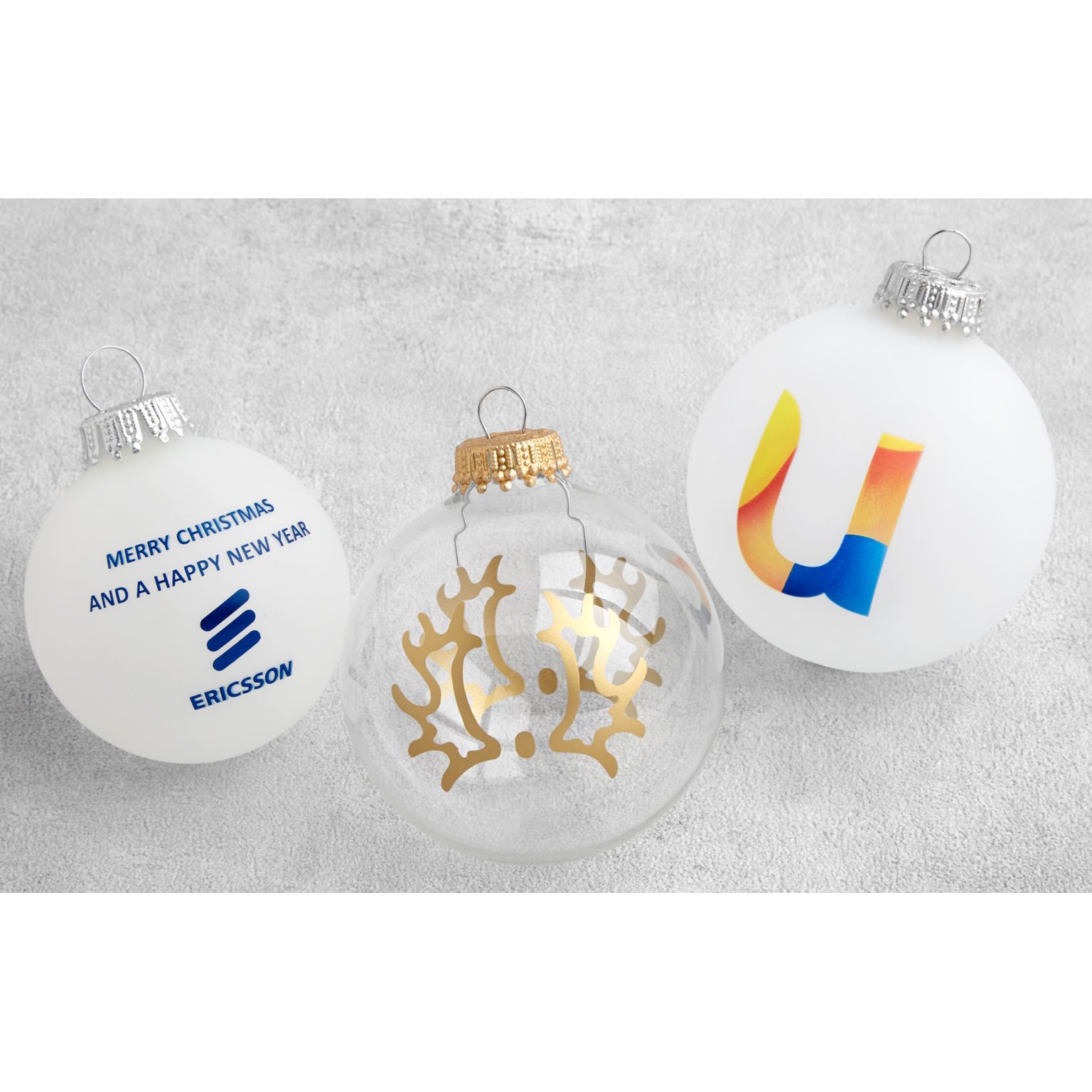 Christmas baubles with logoprint - 7cm - 1c