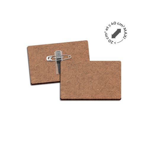 3MM THICK MDF BADGE WITH CLIP PIN (20 TO 40CMv)