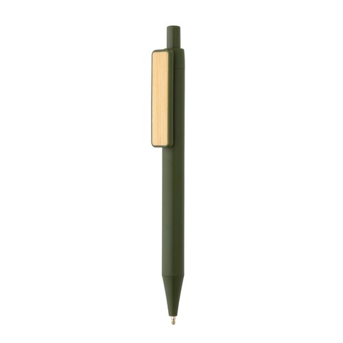 Stylo en ABS recyclé GRS avec clip en bambou Stylo en ABS recyclé GRS avec clip en bambou