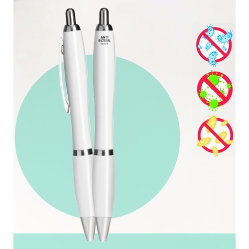 * PENNA A SFERA CON FUSTO ANTIBATTERICO, IN PLASTICA E METALLO * PENNA A SFERA CON FUSTO ANTIBATTERICO, IN PLASTICA E METALLO