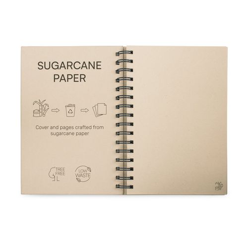 PROUST. A5 notebook with rings, hard cover, made of sugar cane paper (80% sugar cane) with plain pages PROUST. A5 notebook with rings, hard cover, made of sugar cane paper (80% sugar cane) with plain pages