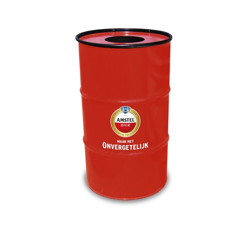 Barrel Bin Medium RAL with Lid with Hole | 120 Liter Bin